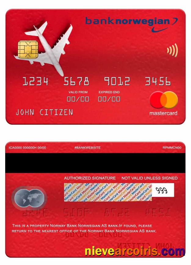 Norway Bank Norwegian AS bank mastercard